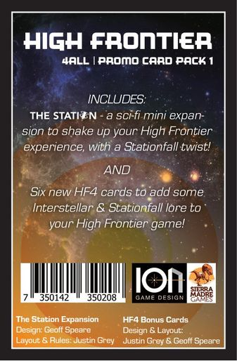 High Frontier 4 All | Promo Card Pack 1 / The Station Mini Expansion (front)
